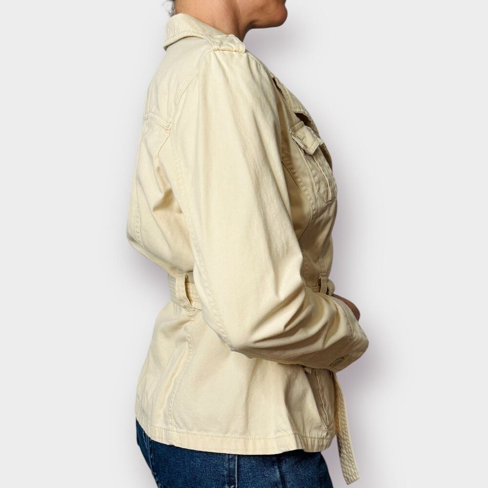 Y2K French Cuff Khaki Belted Jacket Size M/L - Picture 5 of 8